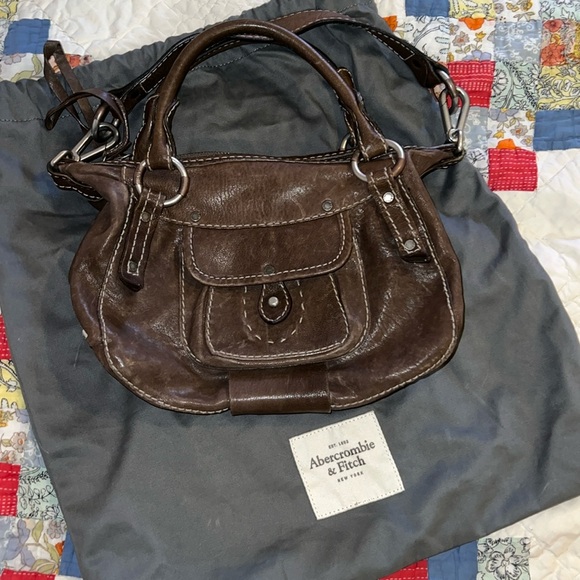 Abercrombie & Fitch leather satchel purse brown with dust bag Abercrombie & Fitch leather satchel purse brown with dust bag